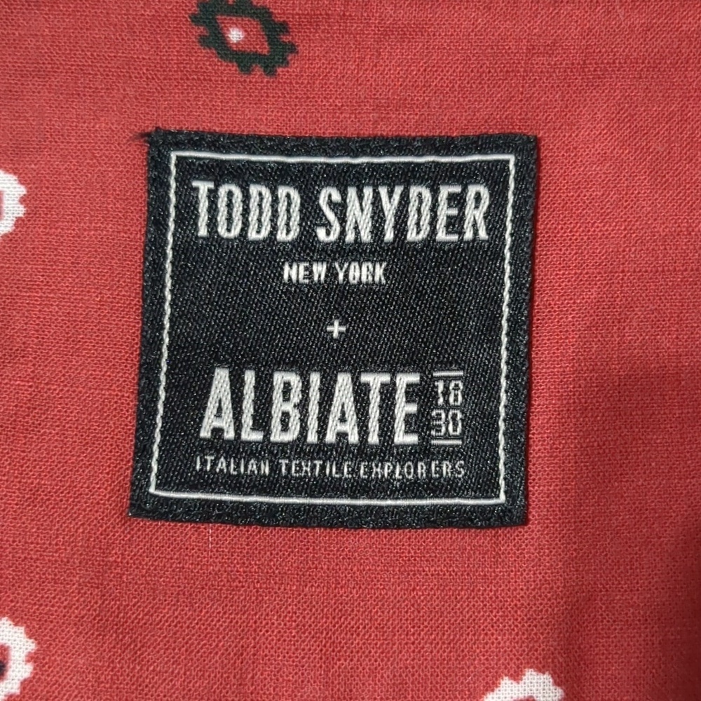 Todd Snyder + Albiate Bandana Motif Mens Shirt Size Medium - Picture 7 of 9